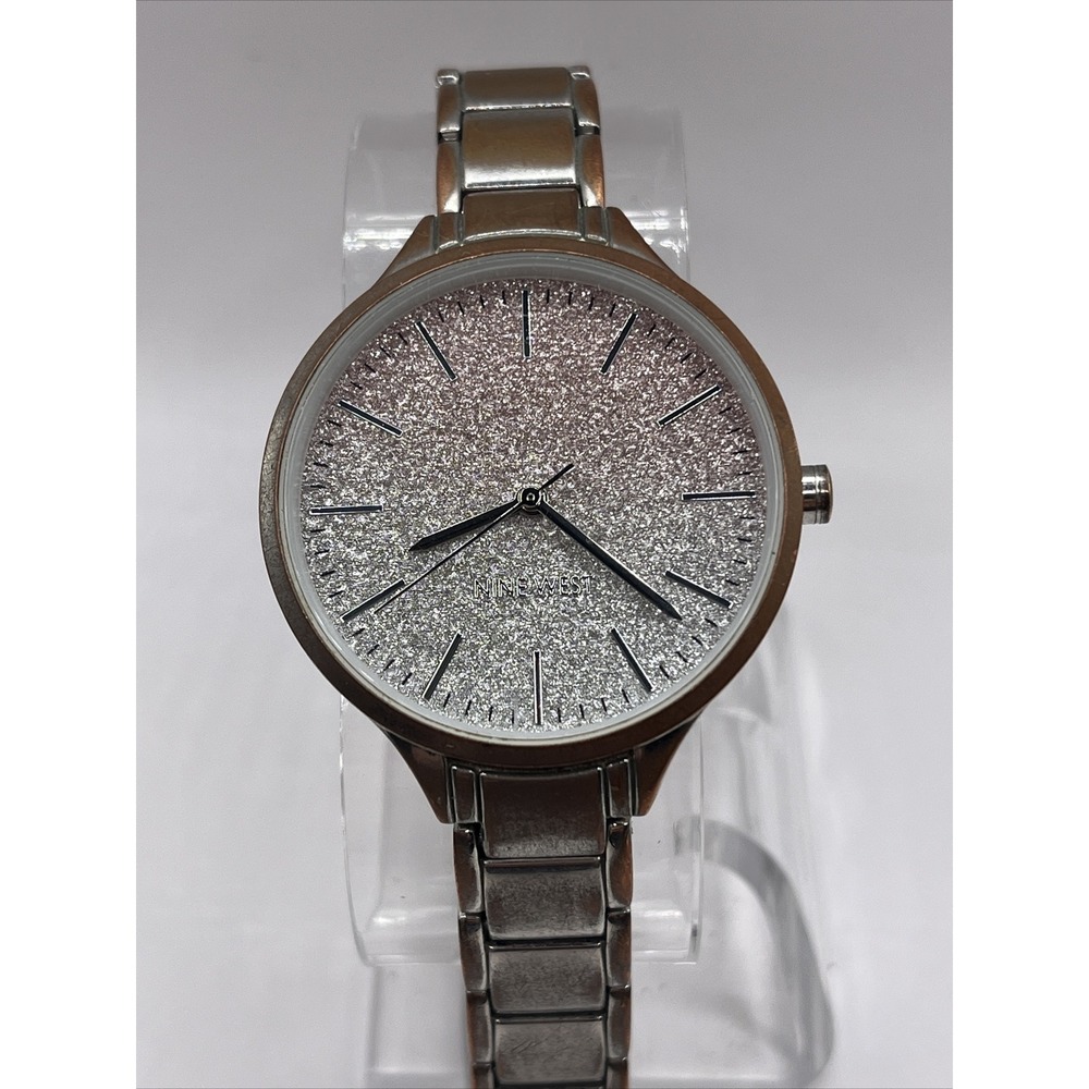 Nine West Women's Quartz Watch Glitter Dial 36mm‎ Case NW/2337- New Battery